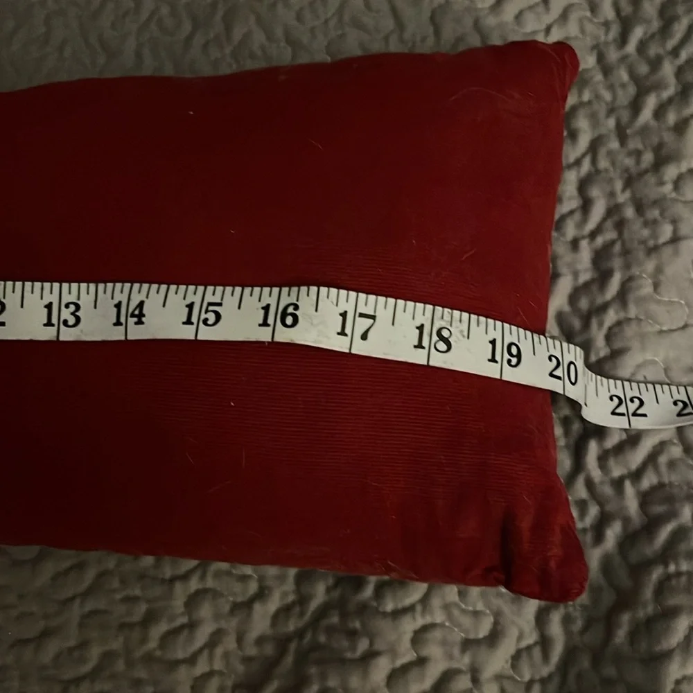 VTG CORDUROY Christmas Pillow with Xmas Tress and Birds